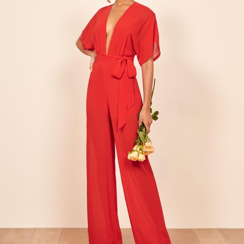 Reformation red jumpsuit